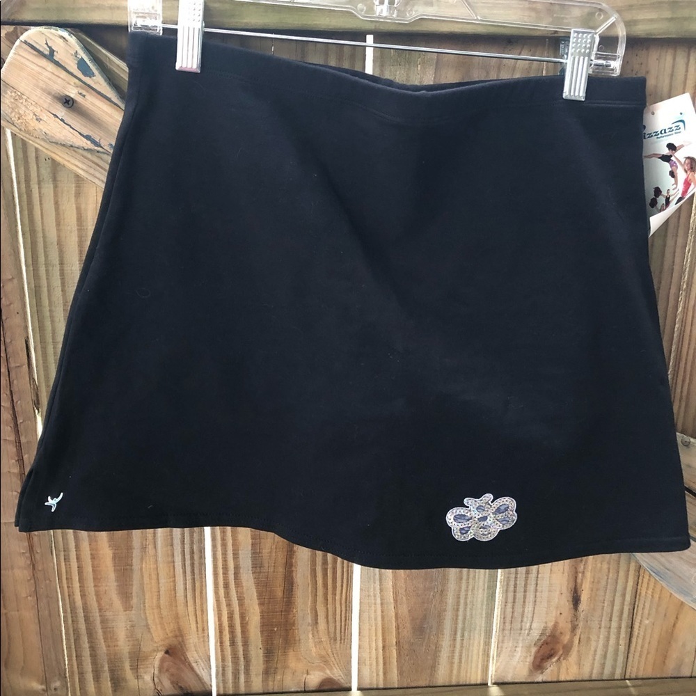 New Pizzazz Performance Wear Black Skort Cotton Blend Style 3200 Size XL
